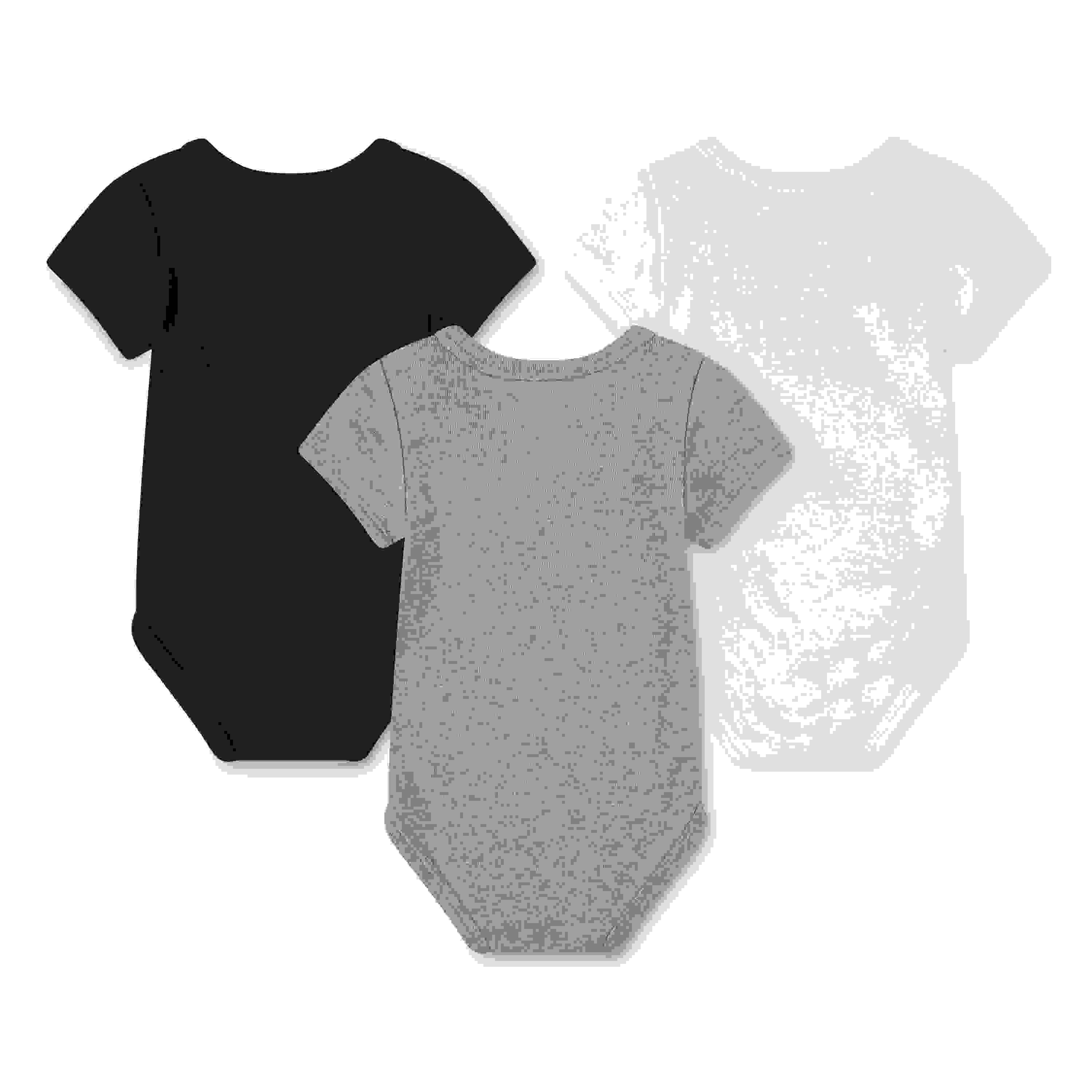 Nike Mini Me 3-Pack Infant Black/White/Grey Bodysuits